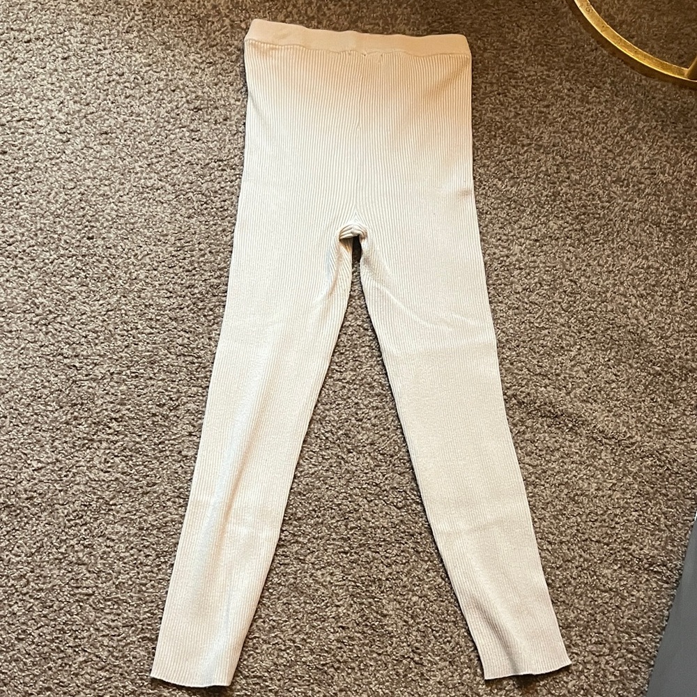 Cream Ribbed Leggings Set - Picture 12 of 14